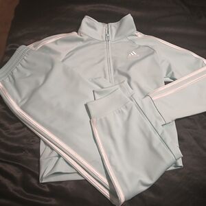 adidas Kids Matching Set in Light Blue and White